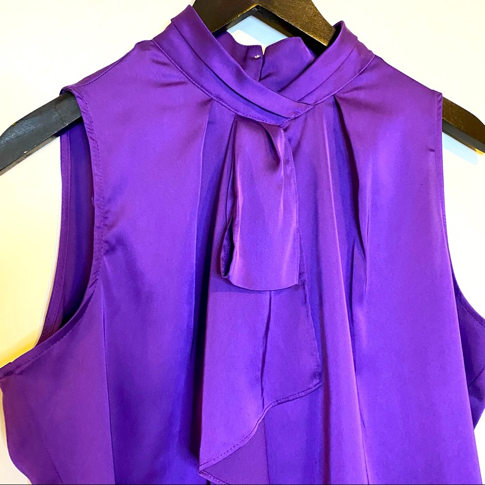 NY & Co sleeveless business dress blouse Purple Small work casual button neck